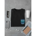 thumbnail image 3 of Blue Waves Faux Pocket Graphic Men Black T-Shirt, Male x-Large, 3 of 4