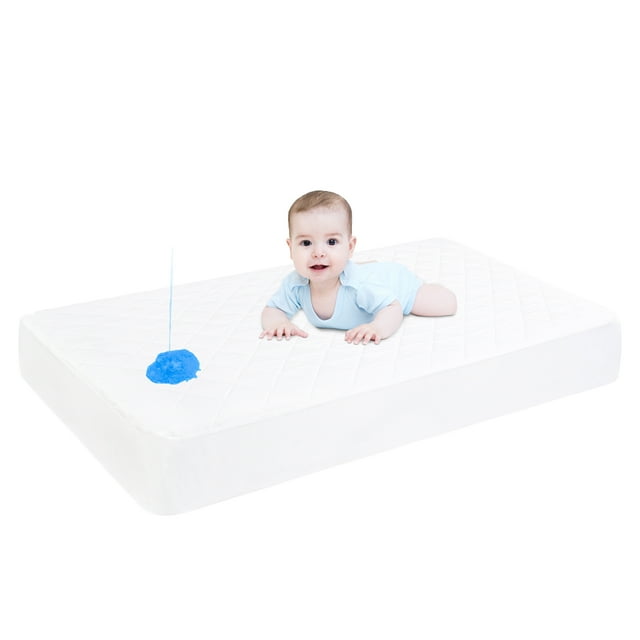 1 Pack Crib Mattress Protector Waterproof & Noiseless Crib Mattress Pad
