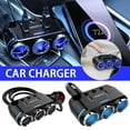 thumbnail image 2 of 12V 3 Way Car Cigarette Lighter Socket Splitter Dual USB Charger Power-Adapter0, 2 of 8