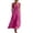 *1-Hot Pink, variant on Women's Halter V-Neck Cotton-Linen Maxi Dress,Beach Boho Vacation Cover Up For Women,Ladies Sleeveless Crinkle Flowy Caftan Dress with Pockets,Yellow,S-3XL