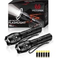 thumbnail image 1 of Pack LED Flashlights, 2000 Lumens Bright Tactical Flashlights with 5 Modes, Waterproof Zoomable Flashlight, Portable Flashlight for Camping, Hiking, Outdoor, Home Emergency, 1 of 5