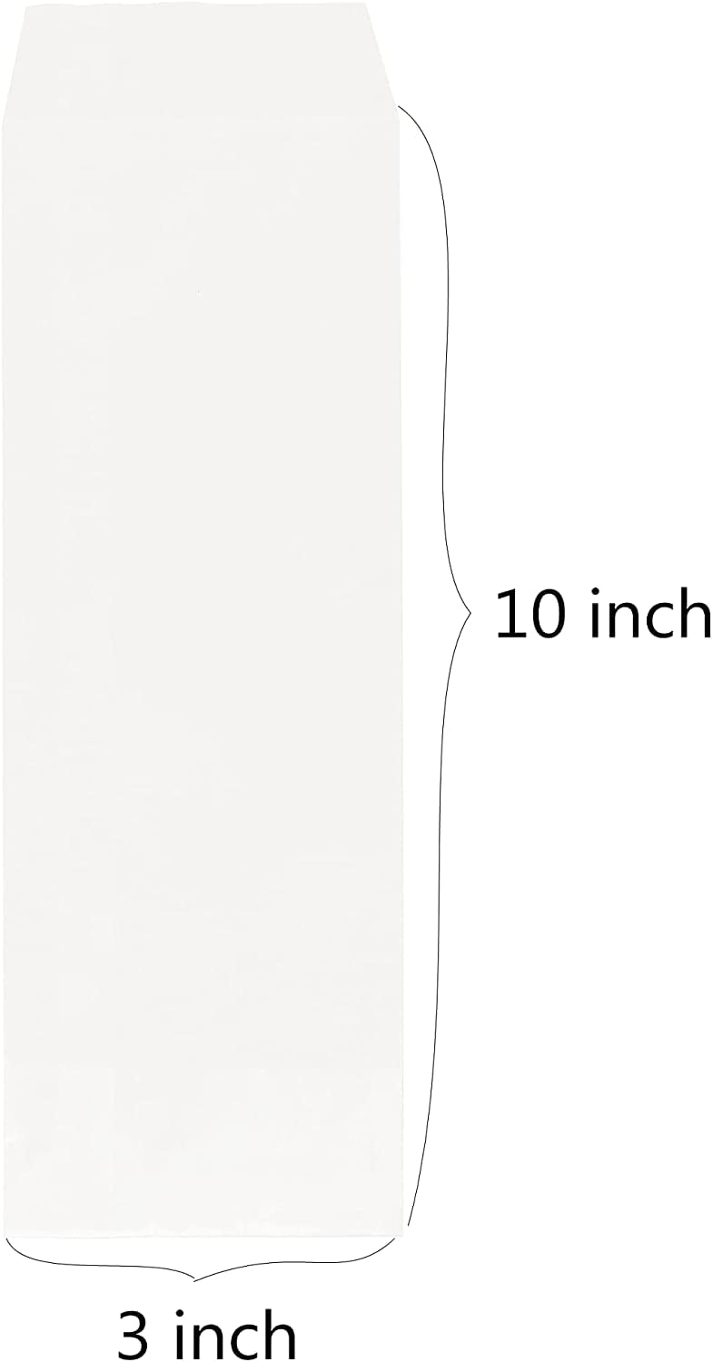 100 Flat Glassine Paper Bags 3x10 inch for Candies Churros Pretzel Sticks Kitchen Cutlery Chopsticks Utensils Holder Wedding Party Tableware Silverware Flatware 