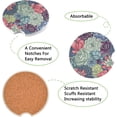 thumbnail image 6 of Coolnut Colored Succulent Car Coasters 2 Pack, Small 2.5" Ceramic Car Cupholder Absorbent Coaster Set for Women Men Drink Cup Holder Coasters Home Decor, 6 of 6