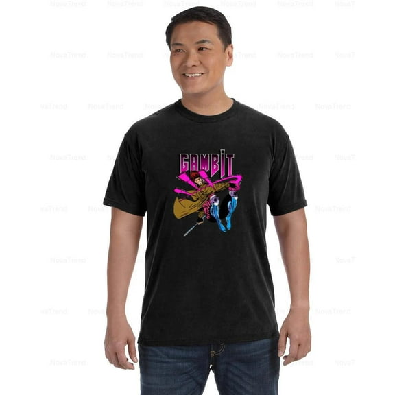 Gambit Comfort Coler T-Shirt with Bold Superhero Graphic, Unisex, up to size 4XL