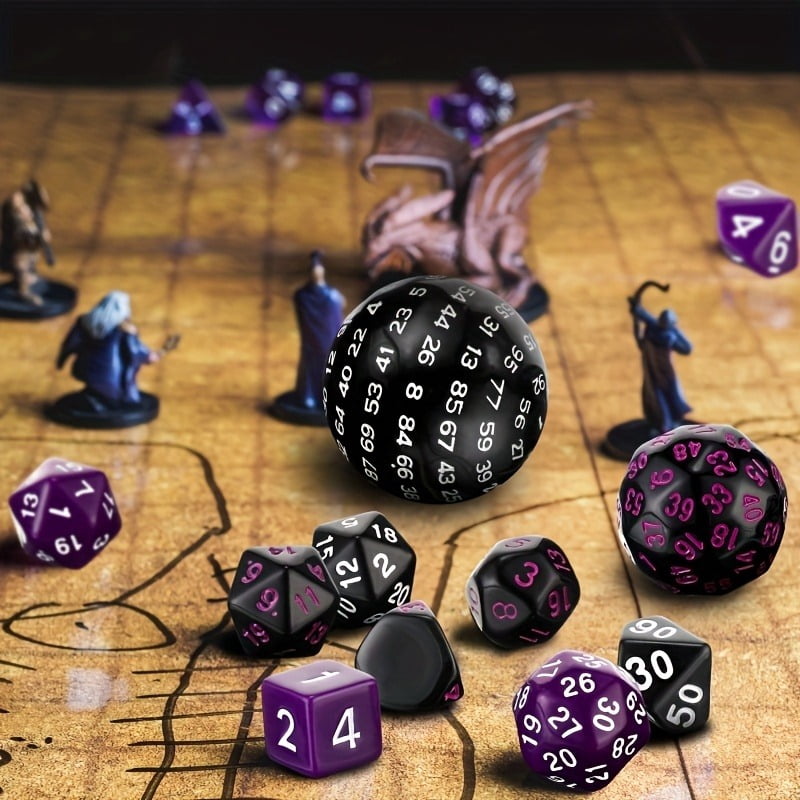 SWAJUJA 3 Set Polyhedral Dice Set, D3-D100 for DND RPG Tabletop Games