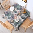 thumbnail image 2 of Multicolor Ethnic Floral and Geometric Pattern Square Tablecloth,Waterproof Square Table Cover,Wipeable Spillproof Washable Table Cover for Home Kitchen Party Decor 42"X42"(107x107cm), 2 of 6