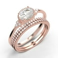 thumbnail image 3 of Gorgeous Art nouvea 2.40 Carat Oval Cut Diamond Moissanite Affordable Engagement Ring, Moissanite Wedding Ring, Two Matching Band in 10k Solid Rose Gold Gift For Her, Promise Ring, 3 of 4