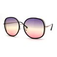 thumbnail image 3 of Womens Double Rim Round Butterfly Chic Sunglasses Black Gold Purple Pink, 3 of 4