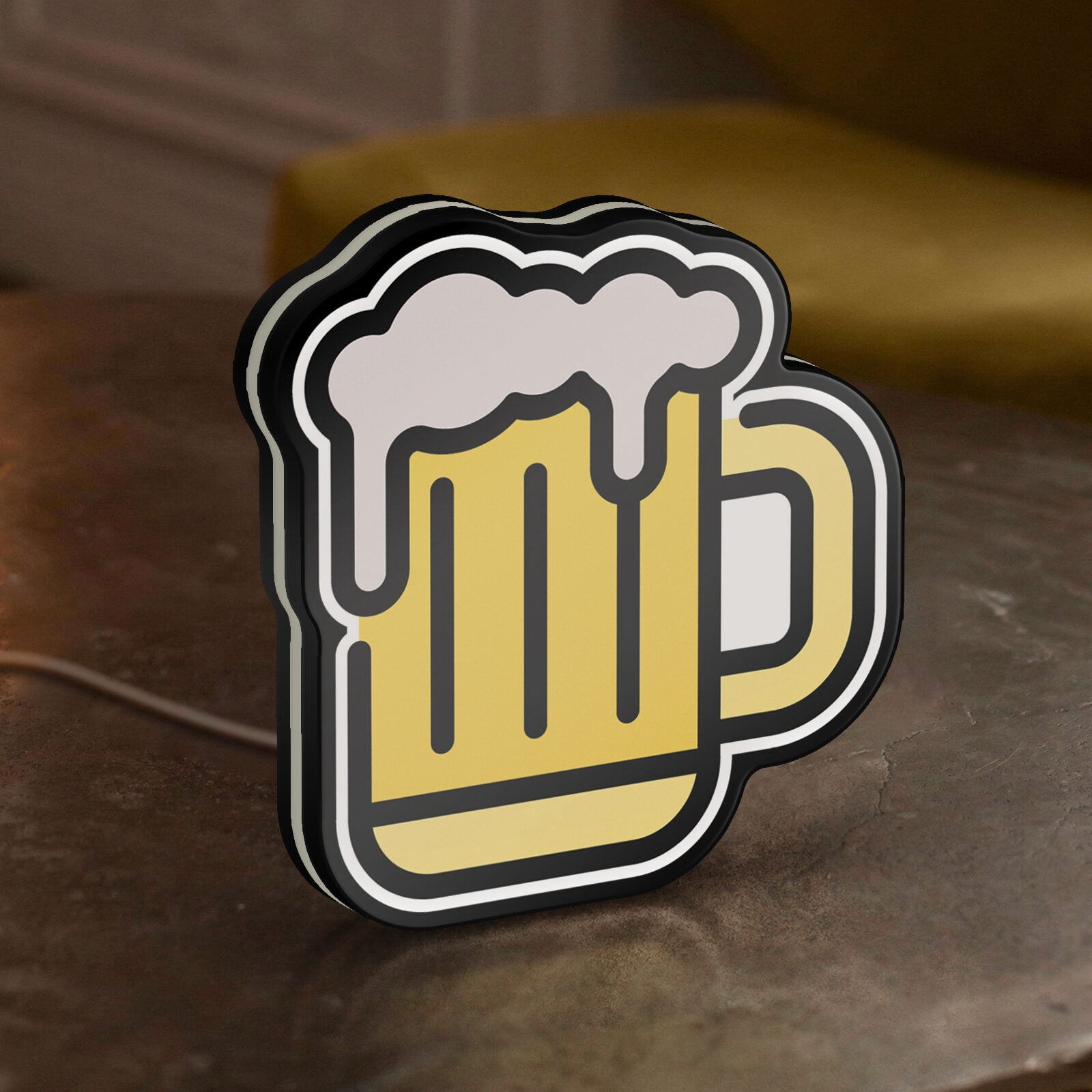 Brew Beer 3D Novelty Light Box, Beverage Lamp Decor for Alcohol Enthusiasts and Kitchen or Bar Rooms (Width 16 inch, 40cm)