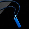 thumbnail image 1 of Collar de acero de titanio de moda simple para hombre con letras largas tridimensionales geométricas de acero inoxidable brillante, 1 of 6
