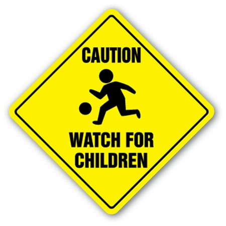 Sigg Kids (Caution Watch For Children Crossing Sign Zone Xing | Indoor/Outdoor | 14