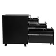 thumbnail image 5 of Home Office Sliding Rail Drawers File Storage Steel Movable File Cabinet with Keys & Casters, 5 of 8