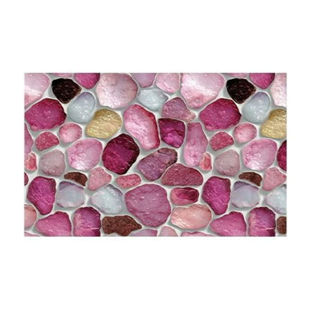 Corridor Stone Patterned Carpet 3D Pebble Design Entrance Mat Washable Floor Rug Bathroom Bedside Kitchen Non