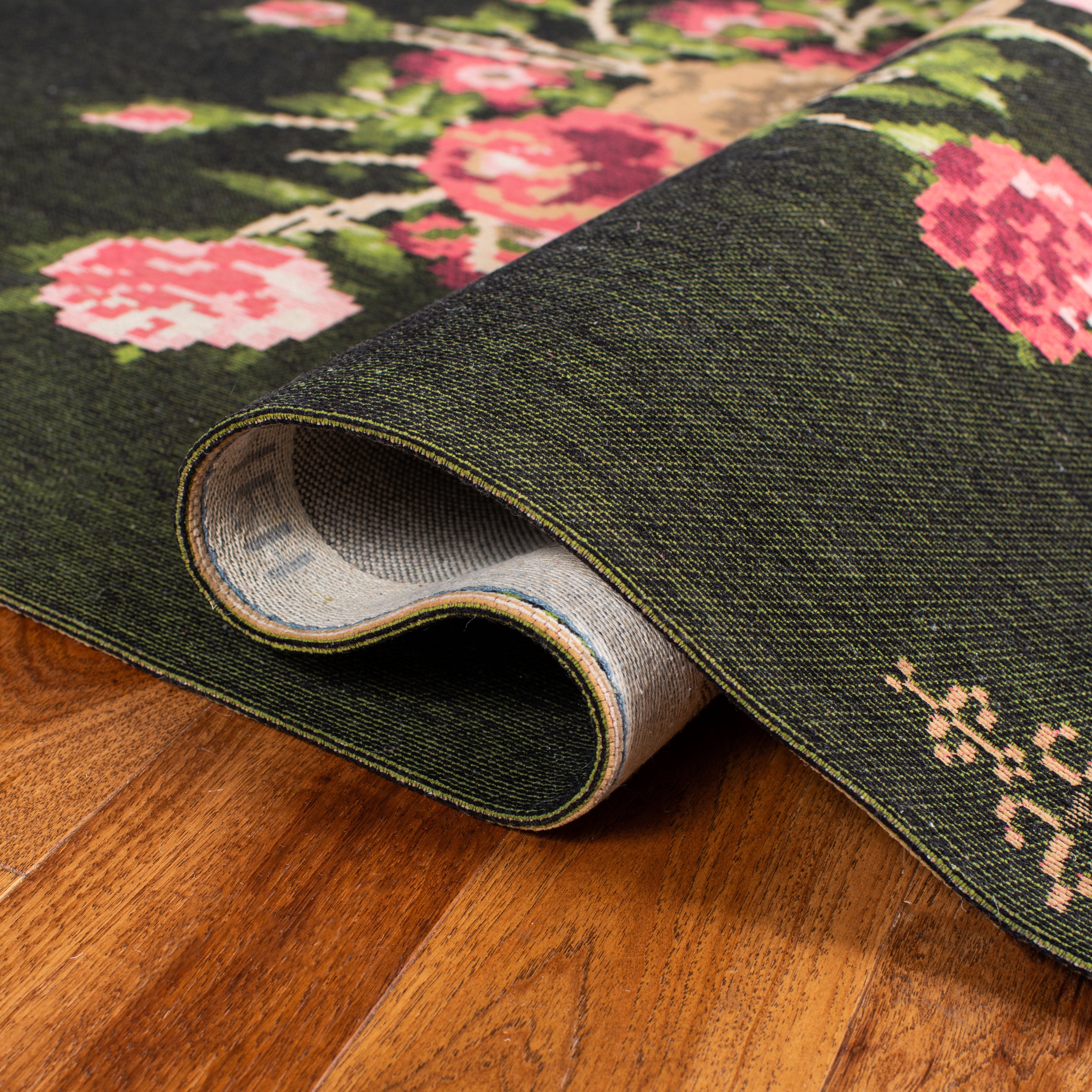 SAFAVIEH Classic Vintage Morven Floral Polyester Runner Rug, Green/Red, 2'3" x 14'