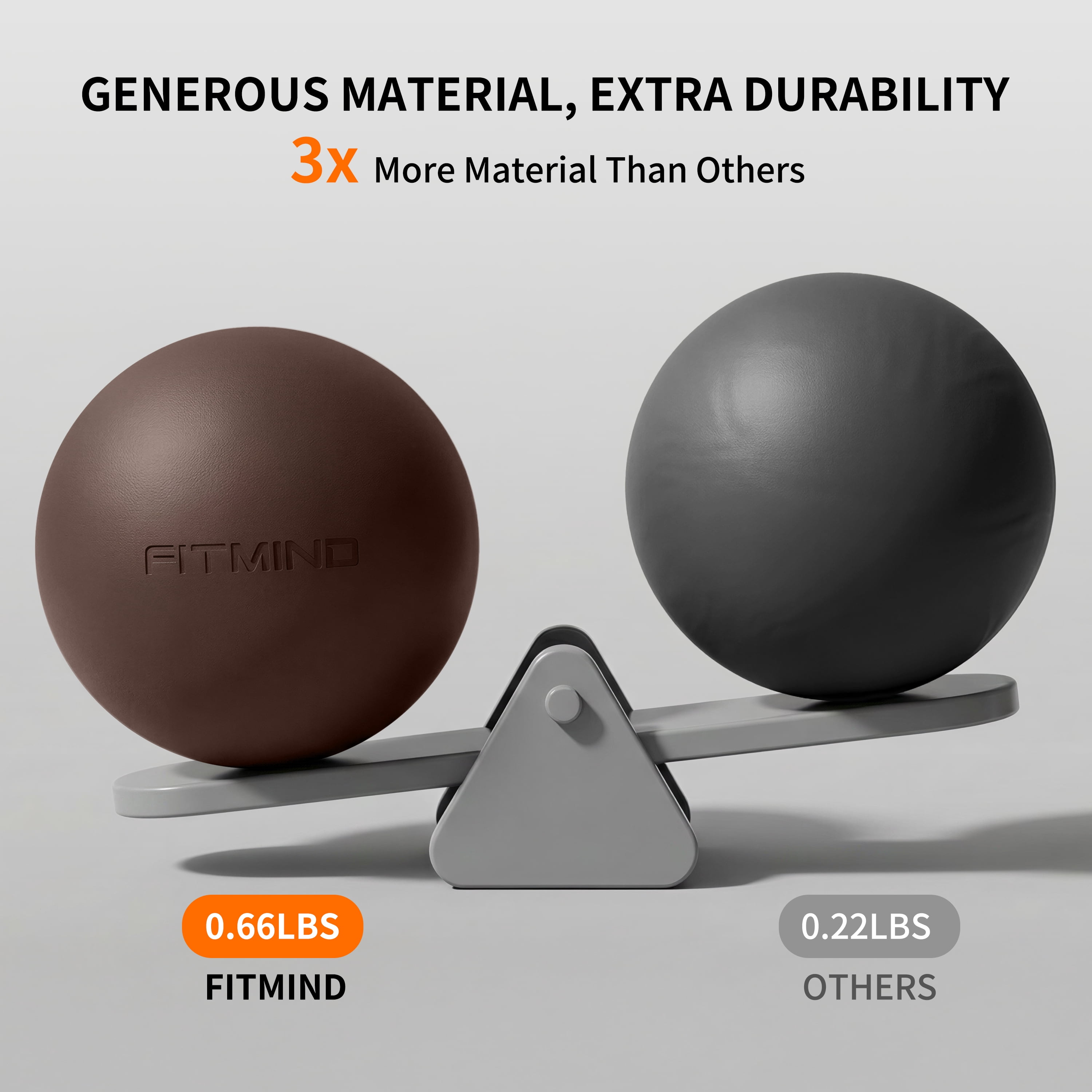 FITMIND Thickened Pilates Ball, 8in Core Ball for Physical Therapy, Ab Release and Core Workouts - Brown Coffee