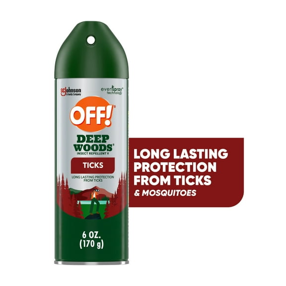 OFF! Deep Woods Ticks Insect Repellent V, DEET Spray that Protects from Mosquitos & Ticks, 6 oz
