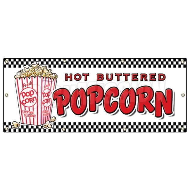 POPCORN flag 3'x5' banner store concession business advert FREE SHIPPING 