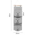 thumbnail image 2 of LIERTOUR Wall Hanging Storage Bag 3 Pocket Over the Door Organizer Foldable Fabric Hanging Pocket Organizer for Bathroom Bedroom Closet Dorm Room Essentials Dark Gray Multicolor, 2 of 3