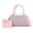 Pink, variant on MKF Collection Adhara Satchel Bag with Pouch Bag, Vegan Leather Circular Print Shoulder Bag by Mia K