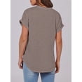 thumbnail image 4 of ANRABESS Womens Short Sleeve Henley Tops V Neck Dressy Casual Blouses Summer Trendy Tee Shirts 2026 Vacation Fashion Clothes Grey Brown Small, 4 of 9
