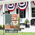 thumbnail image 3 of Happy Columbus Day Garden Flag American House Flag 12 x 18 Inch Small Vertical Burlap Double Sided Celebrate 1492 Columbus Day Seasonal Yard Flag for Home Outdoor Decor Lawn Flag, 3 of 6