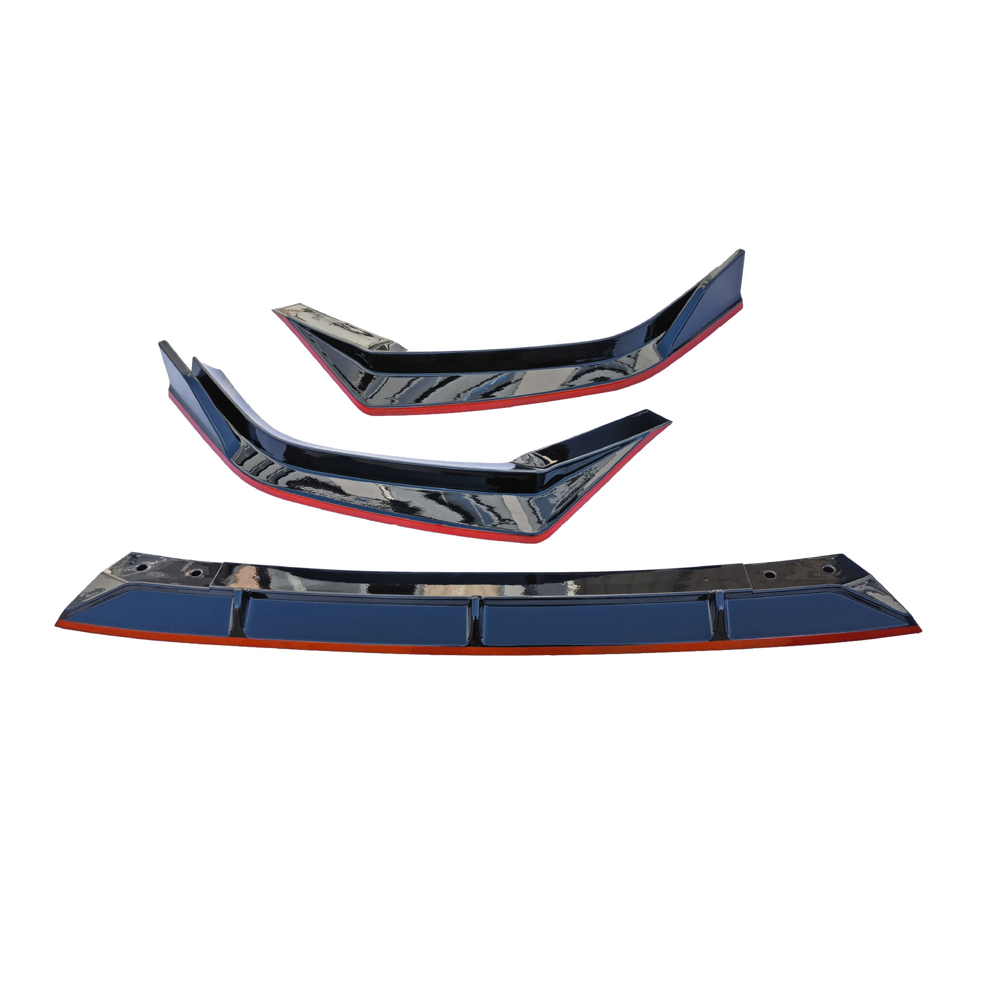 3pcs Set Front Bumper Lip for Honda CR-V CRV 6th 2023, Front Spoiler Diffuser Front Splitter Lip Body Kit Spoiler, Gloss Black Painted with Red Trim Painted