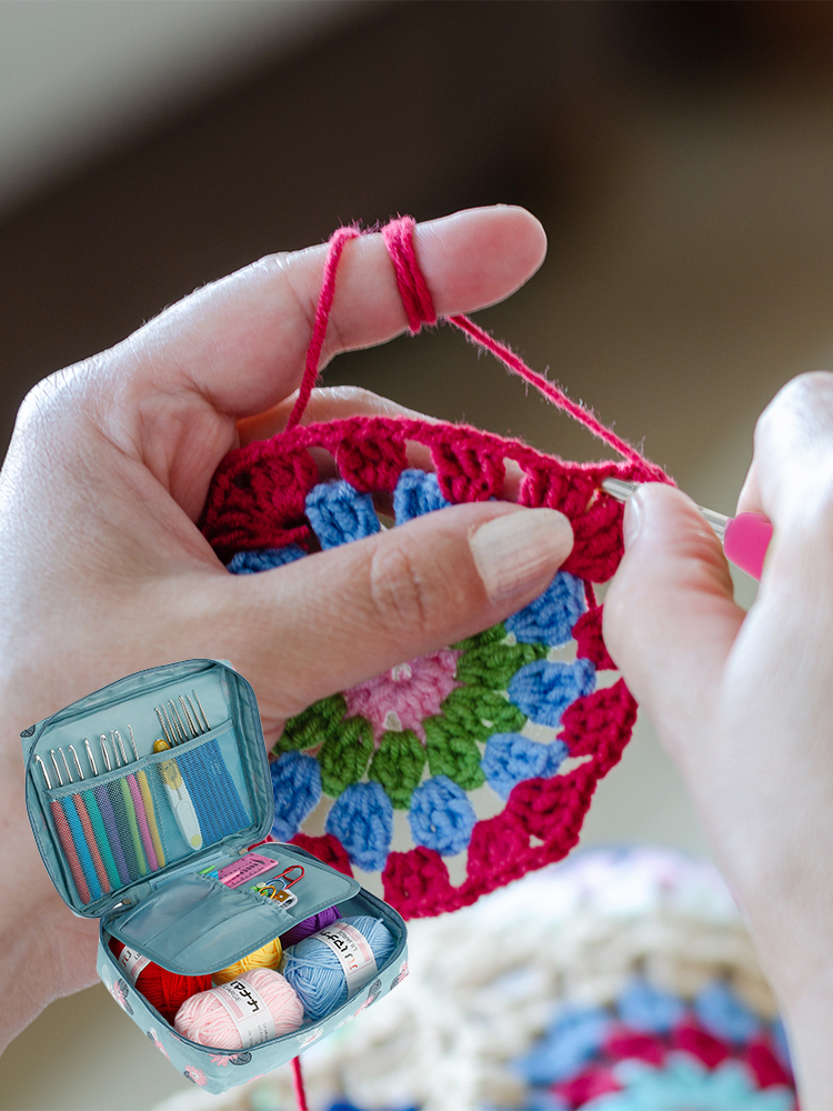 EUWBSSR Crochet Kits for Beginners,Colorful Crochet Hook Set with  Storage,Accessories Ergonomic Crochet Kit,Starter Pack for Kids Adults,  Beginner,Professionals(Butterfly flowers) 