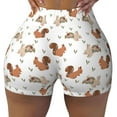 thumbnail image 2 of Haiem Rabbit And Squirrel No Front Seam Biker Shorts for Women Yoga Workout Gym Bike Shorts with Tummy Control Moisture-Wicking-X-Large, 2 of 9
