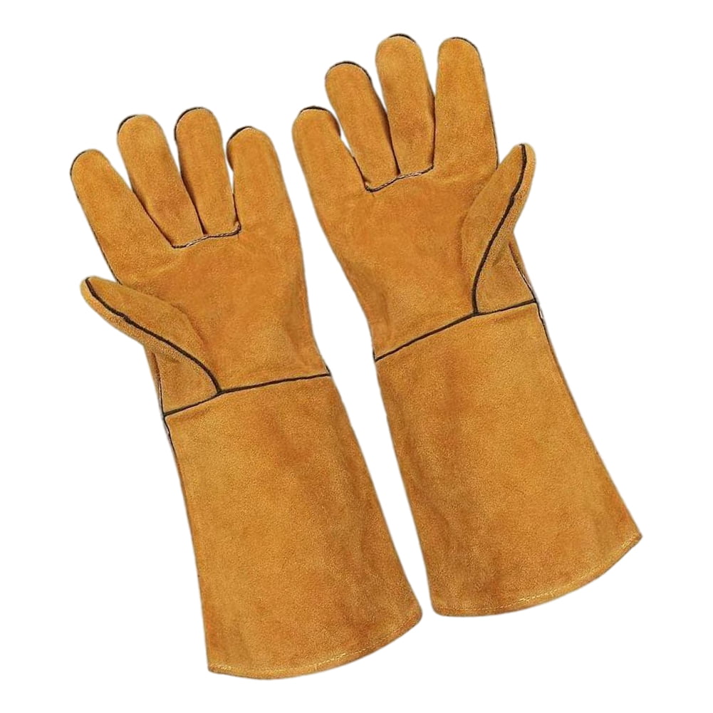 Leather Welders Gloves Working Protect Gloves Heat Fire Resistant Oven Safety M 