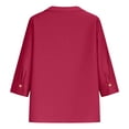thumbnail image 2 of TaTaai Women's Loose Fit Linen T-Shirt Short Sleeve Round Neck Patch Pocket Solid Color Casual Summer Breathable Top Gift, 2 of 7