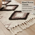 thumbnail image 5 of Runner Rug 2'x6', Washable Hallway Farmhouse Area Rug, Kitchen Floor Mat with Tassels, Tufted Cotton Woven Entryway Carpet, Brown, 5 of 16