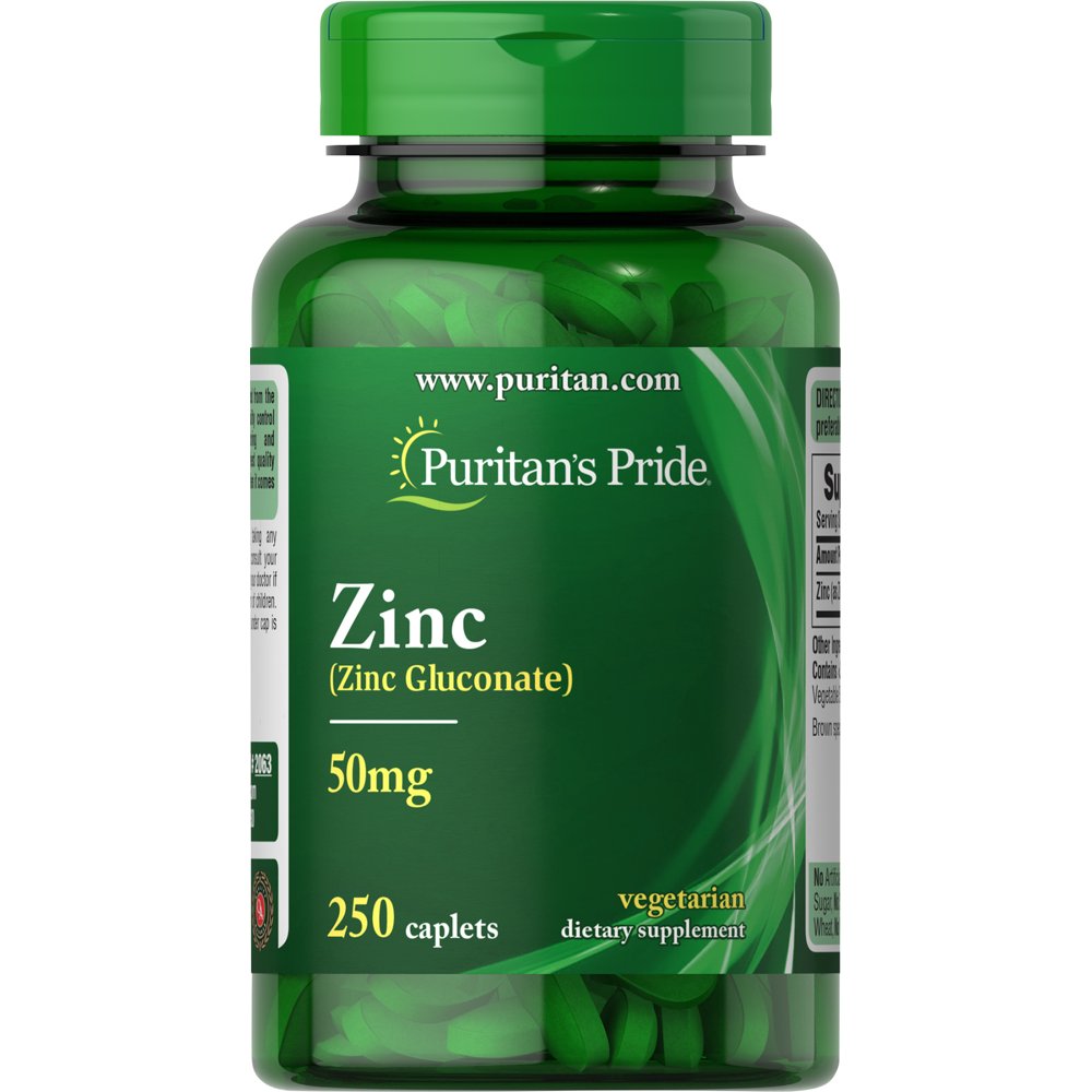 Zinc 50 mg250 Caplets by Puritan's Pride