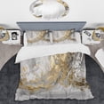 thumbnail image 2 of Designart "Colliding Patterns Gold and White" Abstract Bedding Covert Set - Modern White Bed Set With 1 Shams, 2 of 6