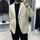 thumbnail image 3 of Chaqueta de traje marrón para hombre, abrigo de un solo pecho, blazer gris para hombre, novedad en ropa, moda masculina 2024, clásico de moda, 3 of 5