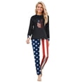 thumbnail image 4 of 250 Anniversary Usa Family Pajamas Matching Sets, USA Patriotic Black Red Halloween Family Pajamas Soft Long Sleeve Sleepwear for Men and Women, 4 of 5