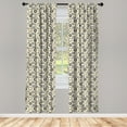 thumbnail image 3 of Ambesonne Geometric Curtains, Vintage Circules, Pair of 28"x63", Multicolor, 3 of 5
