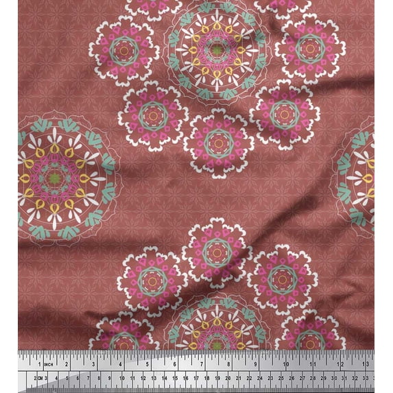 Soimoi Rayon Fabric Mandala Decorative Decor Fabric Printed Yard 42 Inch Wide