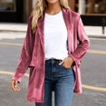 thumbnail image 2 of Bibifish Womens Jackets Velvet Open Front Long Length Jackets Side Pocket Relaxed Fit Elegant Casual Office Daily Commute Outings Stylish Jackets, 2 of 5