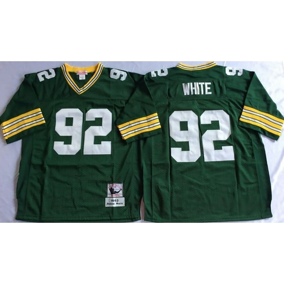 Mens Green Bay Packers White #92 Vintage Football Jersey Green