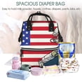 thumbnail image 5 of Balery American Astronaut Runs Forward Mummy Backpack - Waterproof Twill Canvas, Large Capacity Diaper Bag with Multiple Pockets and Adjustable Straps, 5 of 6