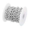 thumbnail image 3 of Uxcell 10 Feet Curb Chain Twisted Cuban Link Chain with Spool for Jewelry Making, Silver, 3 of 6