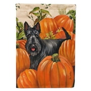 Carolines Treasures PPP3168CHF Scottish Terrier Scottie Pumpkins Flag Canvas House Size , Large, multicolor