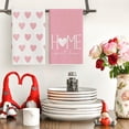 thumbnail image 2 of 2PCS Pink Heart Love Home Sweet Home Valentine's Kitchen Towels Dish Towels Anniversary Wedding Decoration Hand Towels, 2 of 5