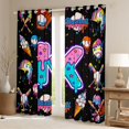 thumbnail image 2 of jejeloiu Letter K Monogrammed Black Out Curtains,Baseball Ice Cream Curtains Pack of 2 (42x63 Each) For Girls Kids, 2 of 6