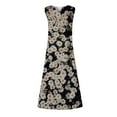 thumbnail image 4 of Summer Savings Clearance! Enjoytime Plus Size Dresses for Women 2024 Fashion V-Neck Boho Floral Print Maxi Dress with Pockets Pullover Sleeveless Loose Slips for Dresses Clothes 2024, 4 of 5