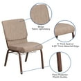 thumbnail image 4 of Emma + Oliver 18.5"W Church Chair, Beige Fabric Book Rack/Copper Vein Frame, 4 of 11