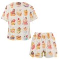 thumbnail image 3 of Cartoon Cake Print Women'S Pajamas Set Summer Sleepwear Sets 2 Piece Lounge Set, 3 of 7