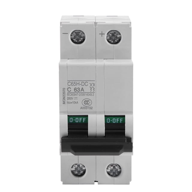 Belissy 250V DC 2P de Baja tensión en Miniatura disyuntor de Aire Interruptor de Energía Solar (63A)