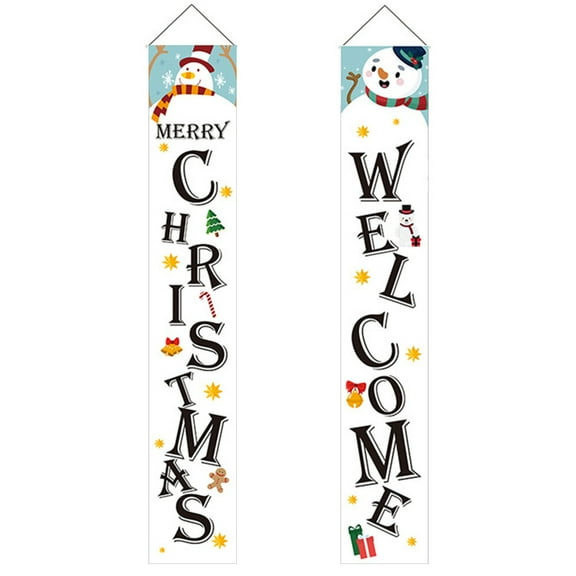 HAKIDZEL Holiday Season Door Banners 180X30X0.1in Polyester Assorted Color Rectangle Shape 1 Set