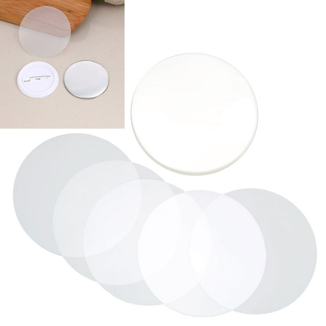 100 Pcs Plastic Film For Badges PVC Transparent Film Badges Glossy Film For Refrigerator Stickers Transparent Protective Film For Pin Buckles, Badges And Refrigerator Magnets